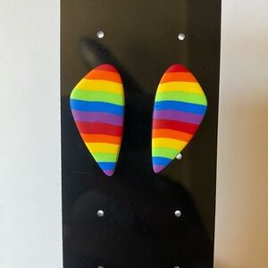 Colorful Rainbow Striped Earrings